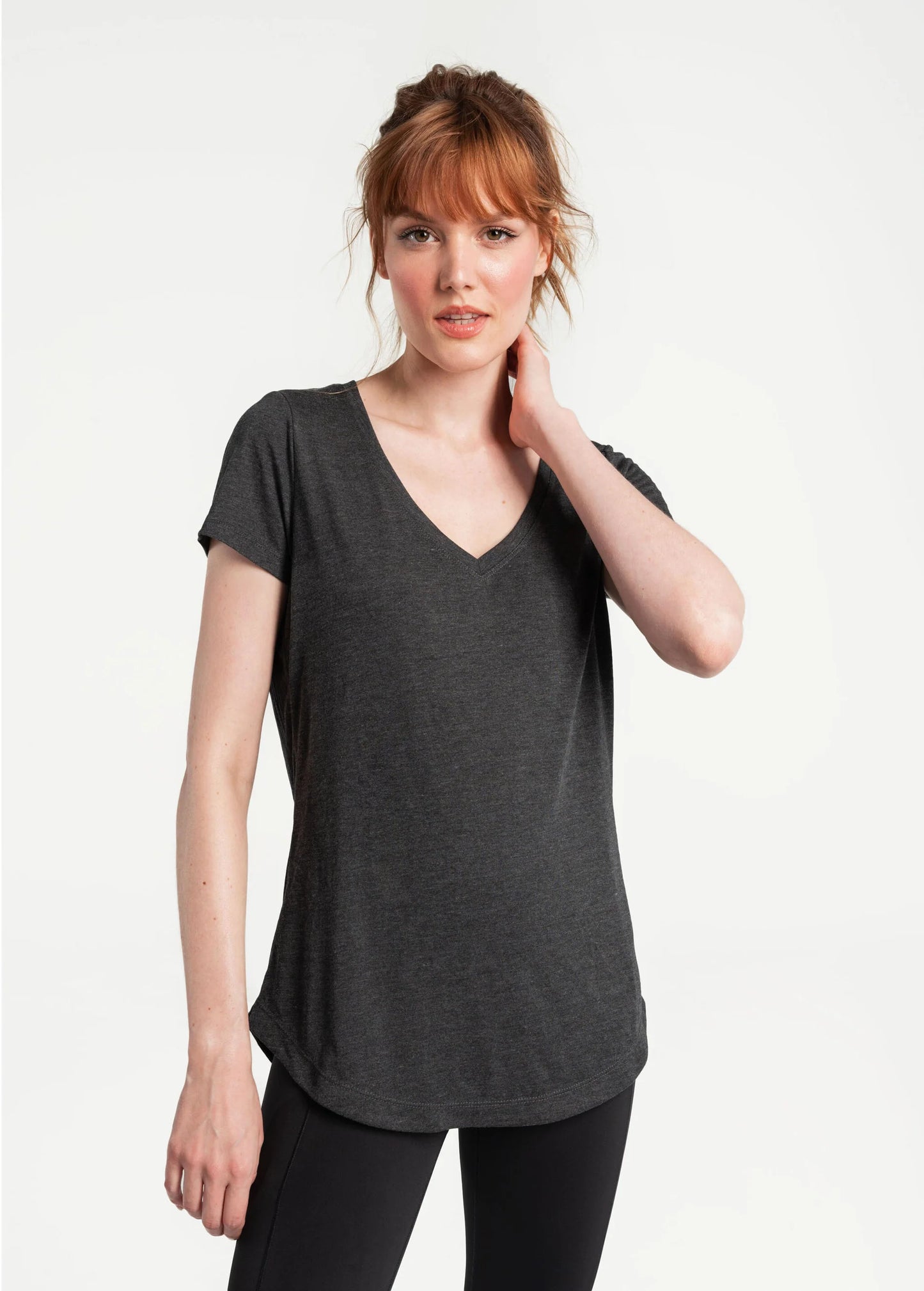 Women's Everyday V-Neck Short Sleeve -Black Beauty