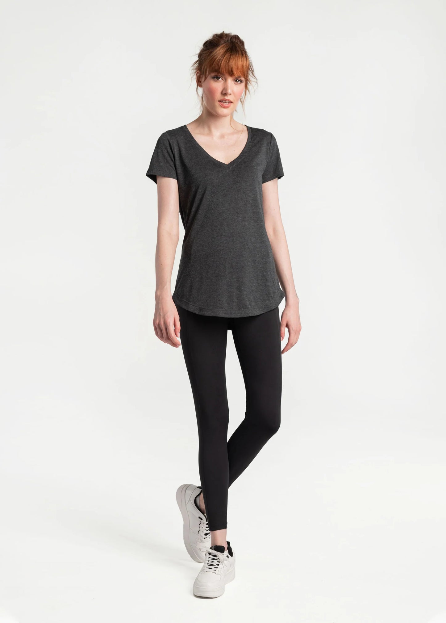 Women's Everyday V-Neck Short Sleeve -Black Beauty