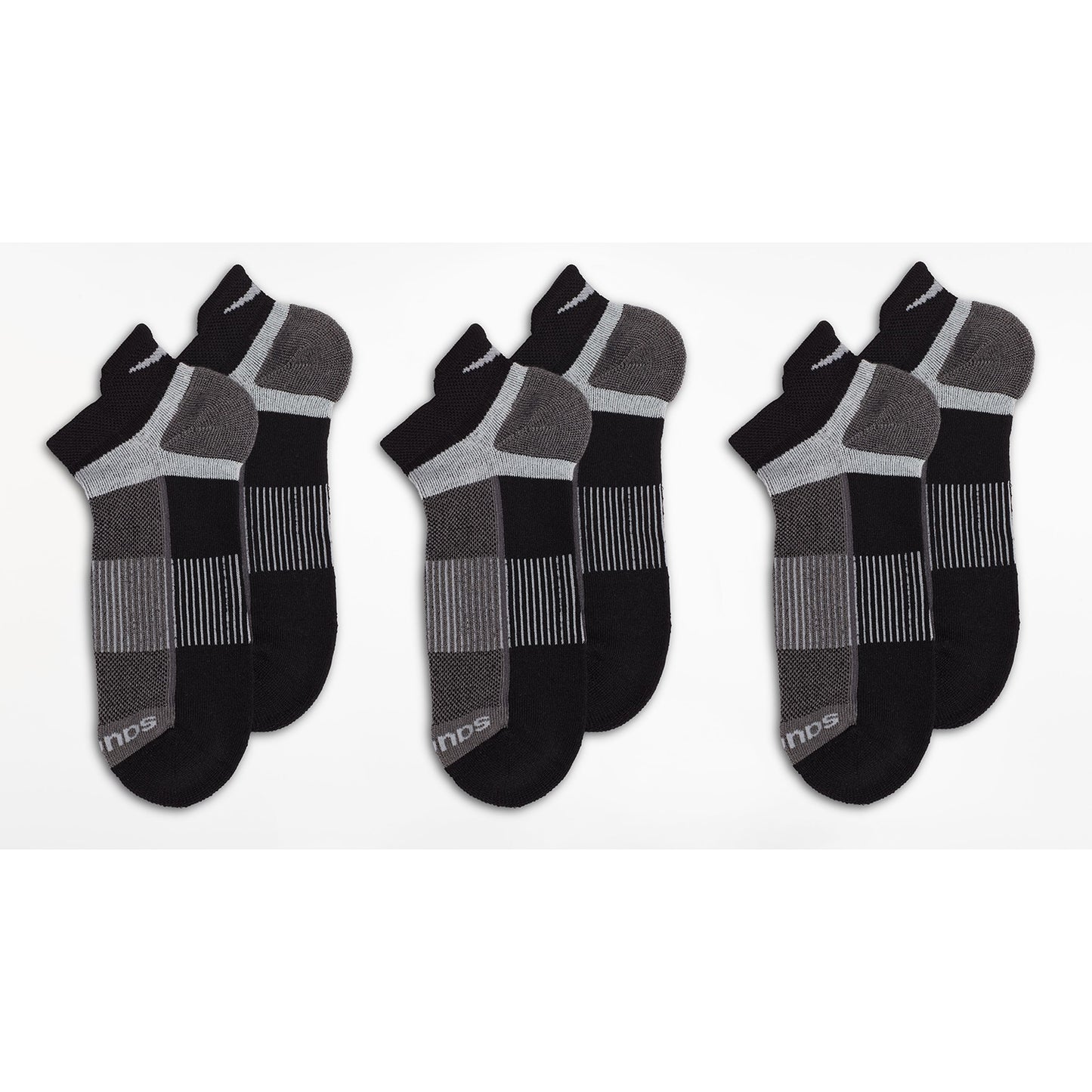 Unisex Inferno No Show Tab Socks - Black 3-pack