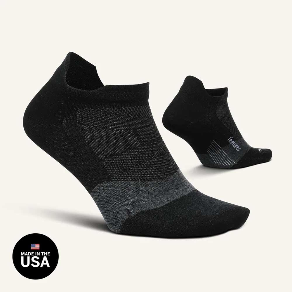 Unisex Merino 10 Cushion No Show Tab Socks - Charcoal