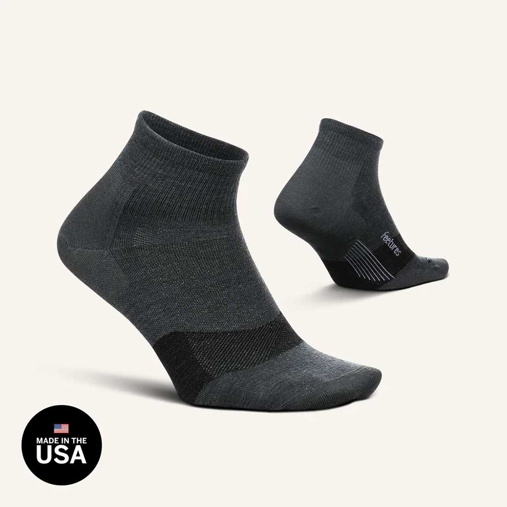 Unisex Merino 10 Ultra Light Quarter Socks- Gray