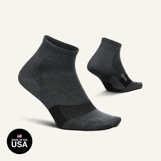 All Gender Merino 10 Ultra Light Quarter Socks- Gray