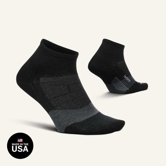 All Gender Merino 10 Cushion Quarter Socks- Charcoal