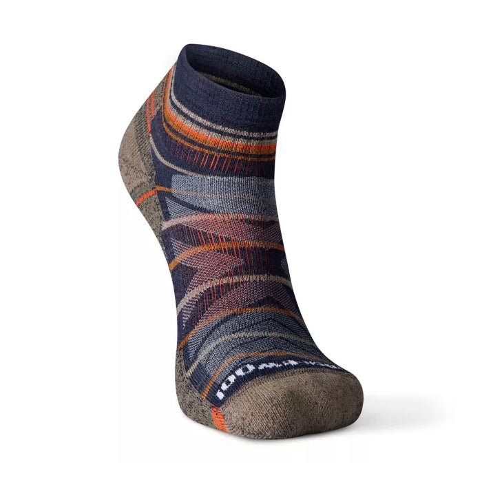 Men's Hike Light Cushion Pattern Ankle Socks - Deep Navy