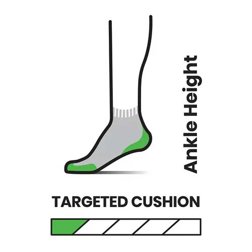 Men's Run Targeted Cushion Ankle Socks - Graphite