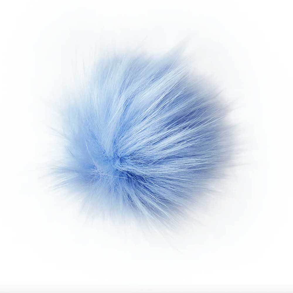 Women's Faux Fur Pom Pom - Light Blue