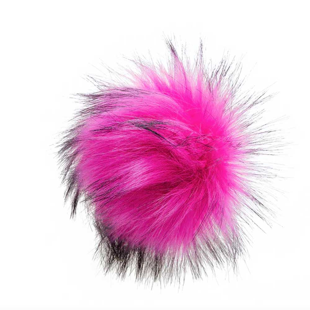 Women's Faux Fur Pom Pom - Bright Pink