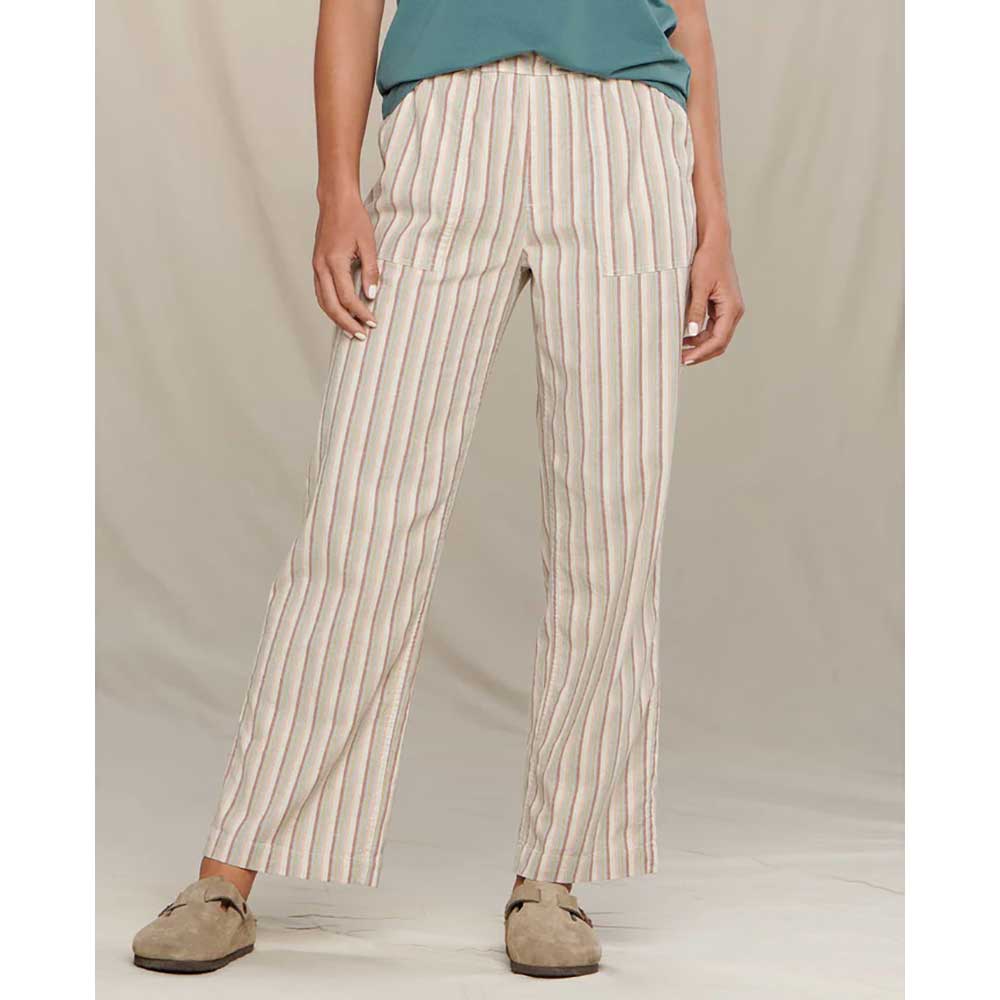 Women's Taj Hemp Pant - Egret Thin Stripe