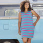 Women's Grom Tank Dress - Curacao Wide Stripe