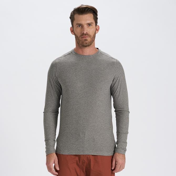 Men's Long Sleeve Strato Tech Tee - Heather Grey