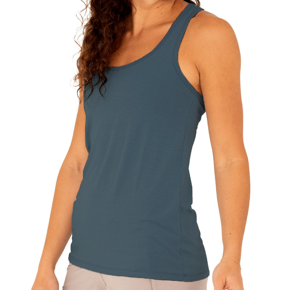 Women's Bamboo Racerback Tank - Blue Dusk