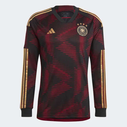 Men's Germany 2022 Away Long Sleeve Jersey - Black