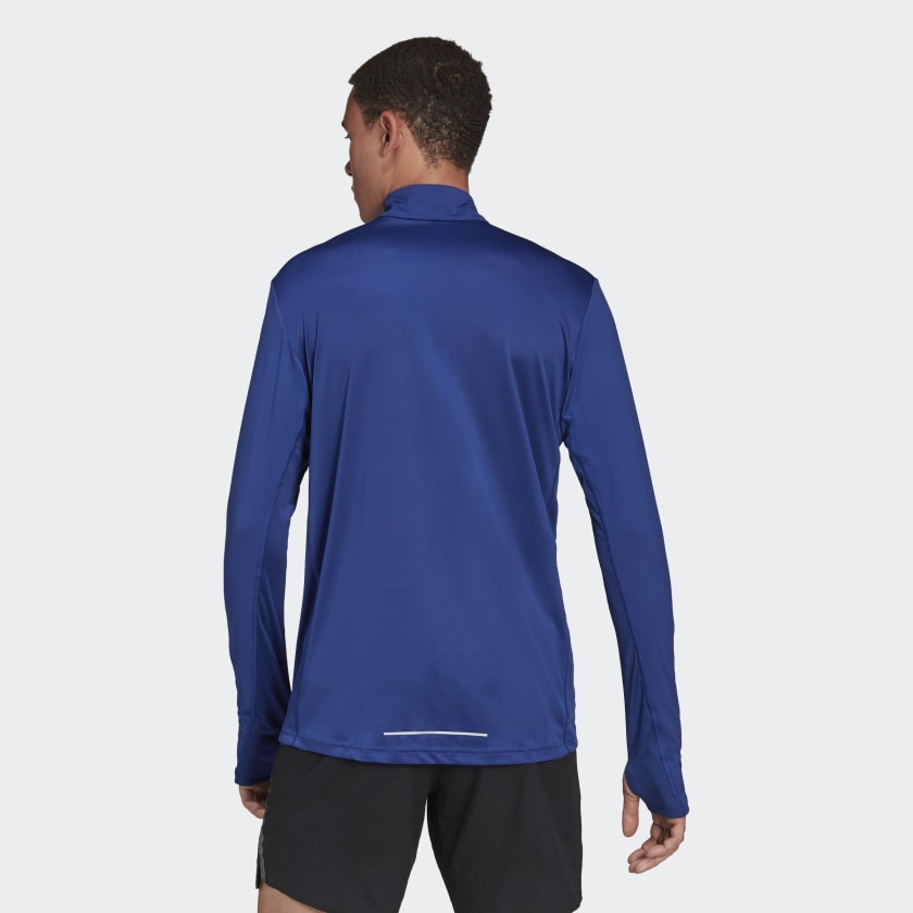 Men\'s Own 1/2 – Victory Zip Gazelle Blue Run The Long Sleeve Tee- Sports