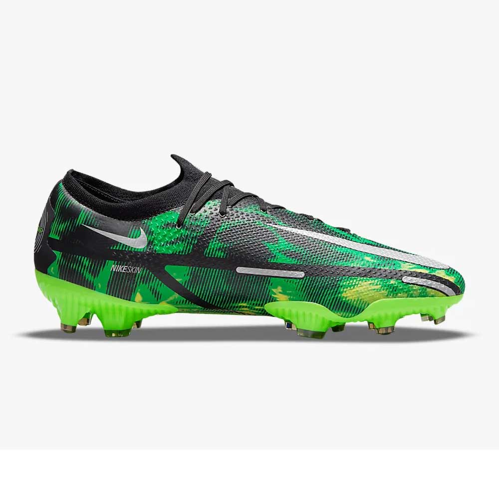 Unisex Phantom GT2 Pro SW FG Soccer Shoe - Black/MTLC Platinum Green-Regular (D)