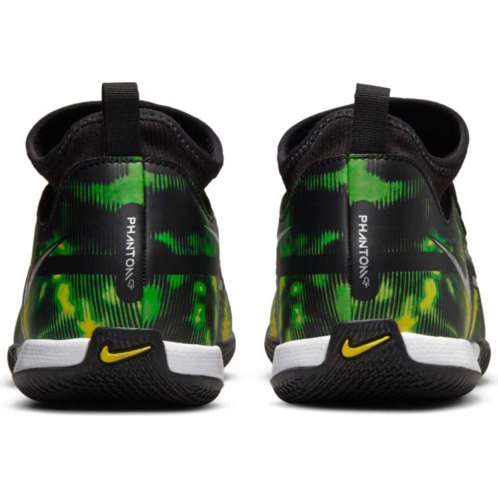 JR Nike Phantom GT2 DF SW IC Soccer Shoe - Black/Mtlc Platinum/Green Strike