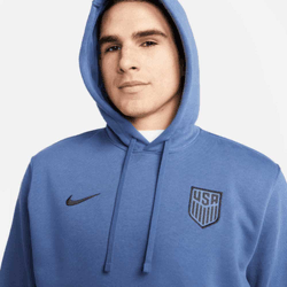 Men's USA Club Fleece Pullover Soccer Hoodie  - Mystic Navy/Black