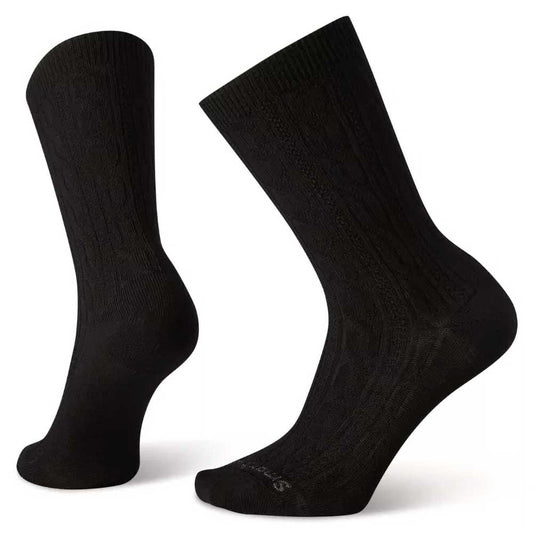 Women's Everyday Cable Crew Socks - Black