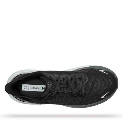 Men's Arahi 6 Running Shoe- Black/White - Wide (2E)