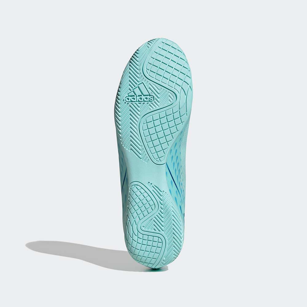 Unisex Adidas X Speedportal .4 IC Soccer Shoe - Clear Aqua/Powder Blue/Solar Yellow- Regular (D)