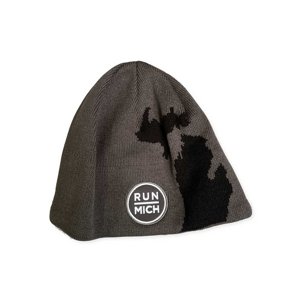 RUN MICH Silhouette Performance Knit Beanie - Grey/Black