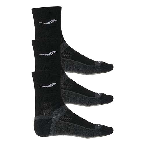 Men's Inferno Cushioned Mid Crew Sock - Black- 3-pack