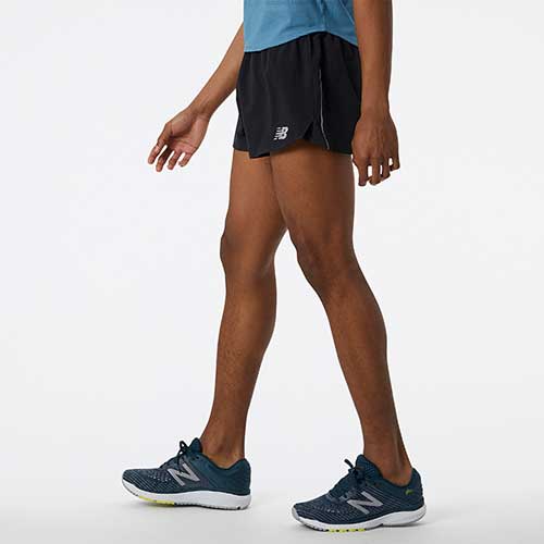 Men's Impact Run 3in Split Short - Black