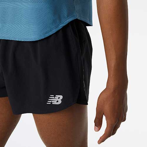 Men's Impact Run 3in Split Short - Black