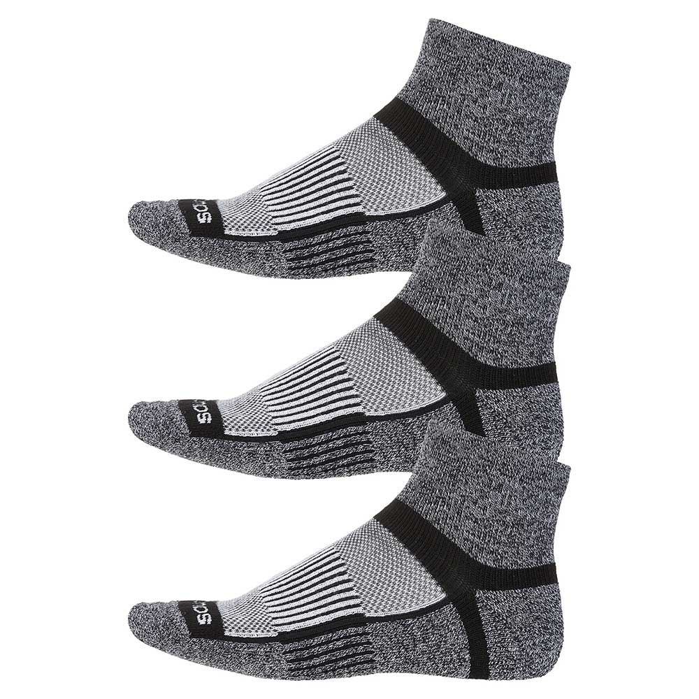 Unisex Inferno Merino Wool Quarter Socks 3-pack - Grey Marl