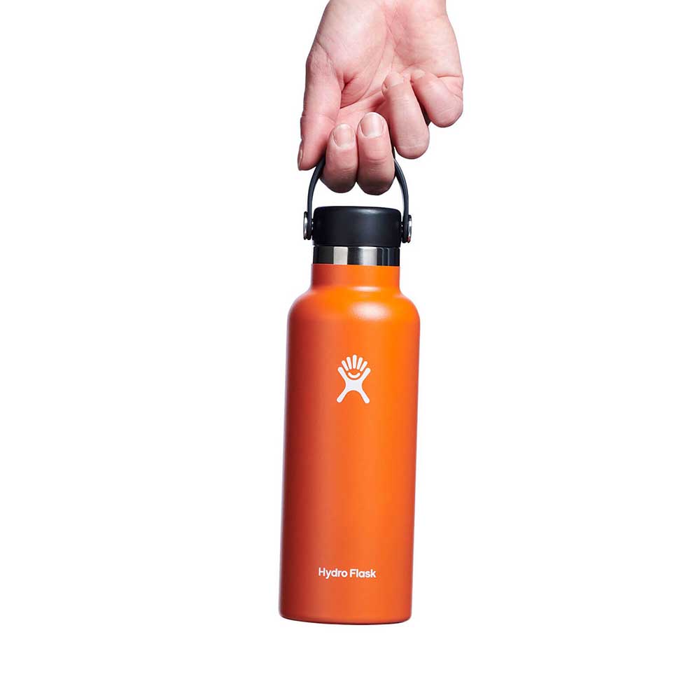 Hydro Flask 18 Oz Standard Mouth Water Bottle With Flex Cap Black for sale  online