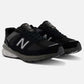Women's MADE in USA 990v5 Core Running Shoe - Black/Silver- Regular (B)