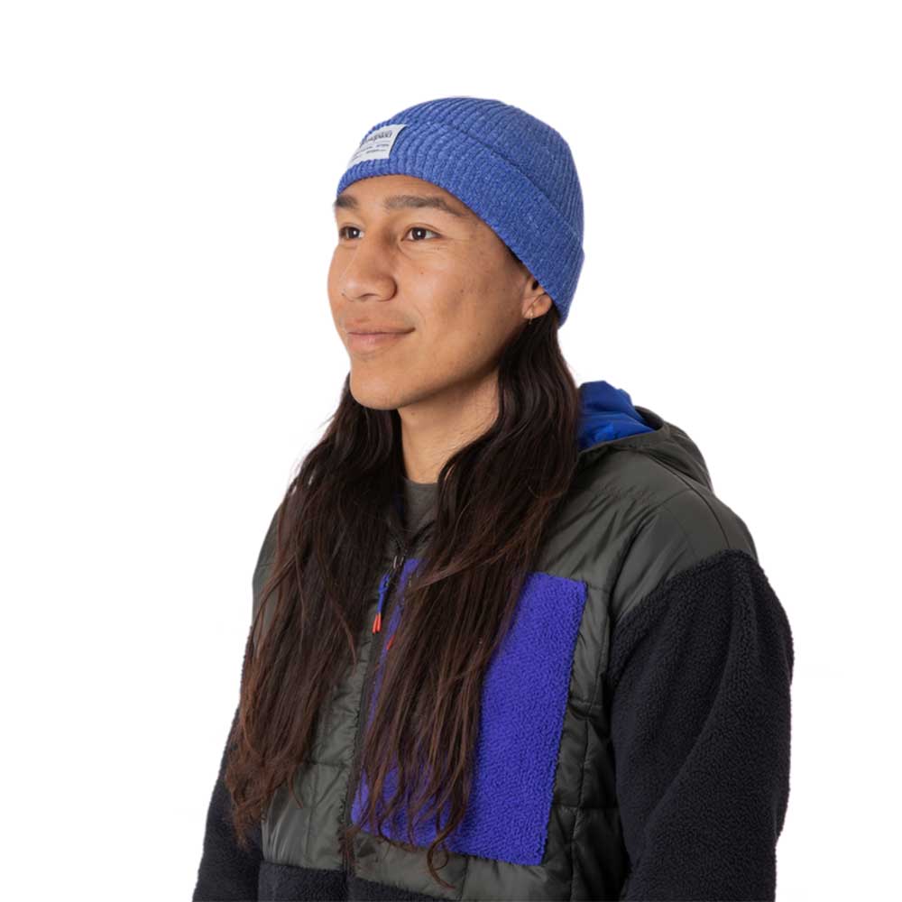 Wharf Beanie - Cotopaxi Patch - Heather Blue Violet – Gazelle Sports